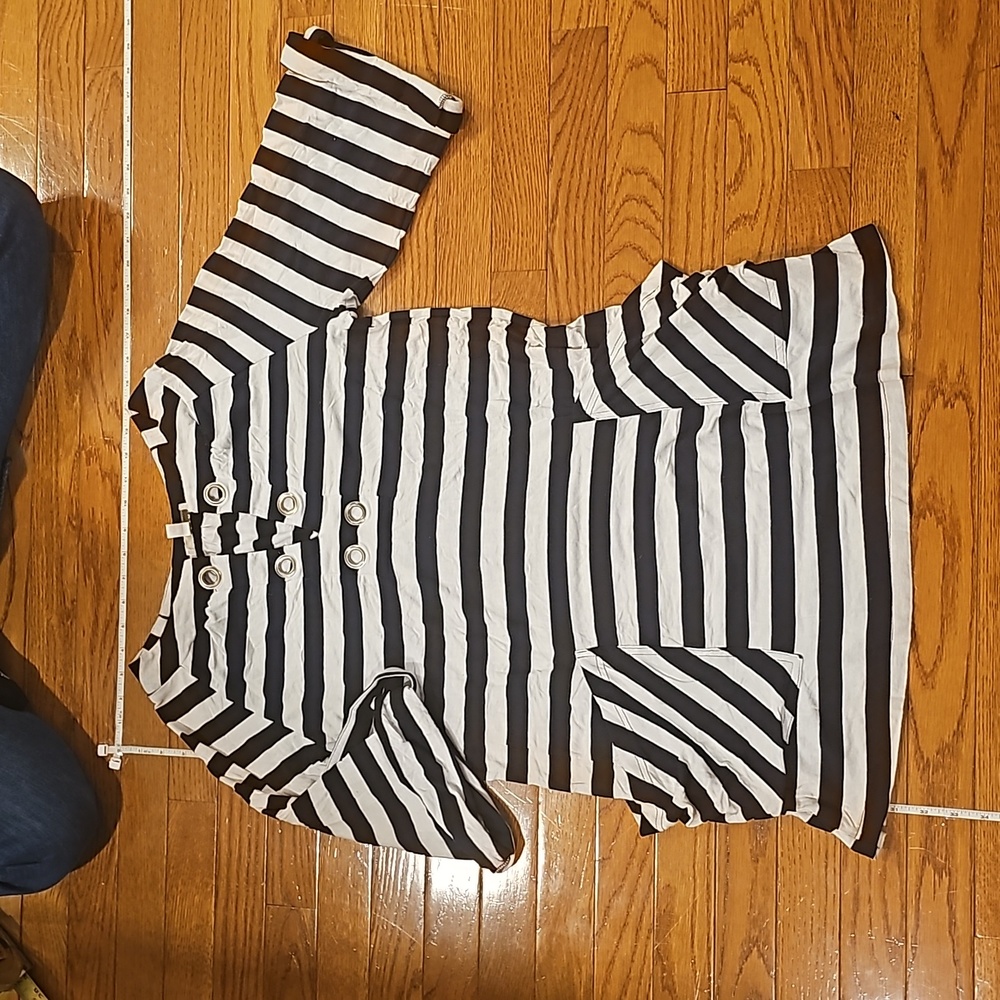 Nautical striped cotton casual dress